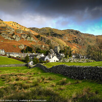 Buy canvas prints of Elterwater village in the Langdale valley 577 by PHILIP CHALK