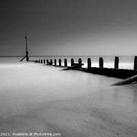 Buy canvas prints of fine art black and white groynes 584  by PHILIP CHALK