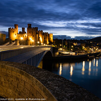 Buy canvas prints of Conwy castle by night 620 by PHILIP CHALK