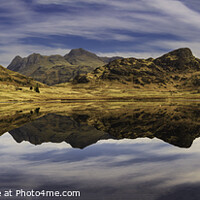 Buy canvas prints of Blea tarn reflection with the langdale mountains 639 by PHILIP CHALK