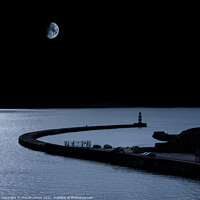 Buy canvas prints of Seaham harbour by moonlight 641 by PHILIP CHALK