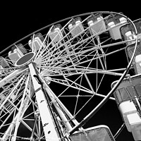 Buy canvas prints of Ferris wheel black and white Llandudno 648 by PHILIP CHALK