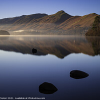 Buy canvas prints of Early morning mist over Derwent water 657 by PHILIP CHALK