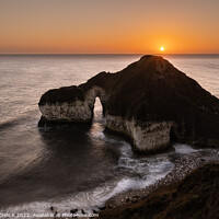 Buy canvas prints of The drinking dinosaur at Flamborough lighthouse sunrise  672 by PHILIP CHALK