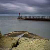 Buy canvas prints of Whitby pier lookout south pier 705 by PHILIP CHALK