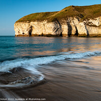 Buy canvas prints of Flamborough beach and caves 710 by PHILIP CHALK