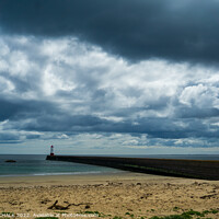 Buy canvas prints of Berwick on Tweed lighthouse between rain storms 733 by PHILIP CHALK