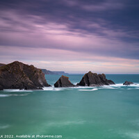 Buy canvas prints of Hartland quay stormy sunset 747 by PHILIP CHALK