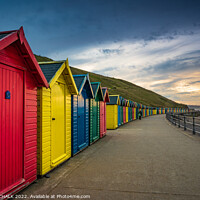 Buy canvas prints of Whitby huts at sunset 762 by PHILIP CHALK