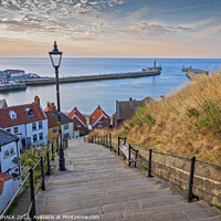 Buy canvas prints of Whitby and the 199 steps 763  by PHILIP CHALK