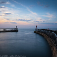 Buy canvas prints of Whitby pier sunset 764  by PHILIP CHALK