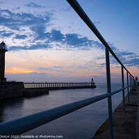 Buy canvas prints of Whitby pier sunset 765 by PHILIP CHALK