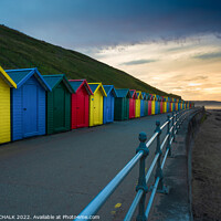 Buy canvas prints of Whitby huts on Whitby sea front at sunset  774  by PHILIP CHALK