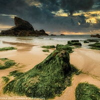 Buy canvas prints of Cornish beach sunset 792 by PHILIP CHALK