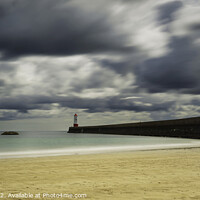 Buy canvas prints of Storm clouds at Berwick on tweed lighthouse 805 by PHILIP CHALK