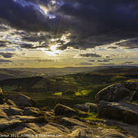Buy canvas prints of Dramatic sunset from Stanage edge 821  by PHILIP CHALK
