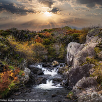 Buy canvas prints of Dramatic sunset over Torver beck in the lake district 837 by PHILIP CHALK