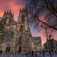 Buy canvas prints of York minster dramatic sunset sky 862 by PHILIP CHALK