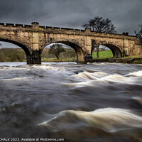 Buy canvas prints of  Burnsall  bridge Aqueduct over the river Wharfe 9 by PHILIP CHALK
