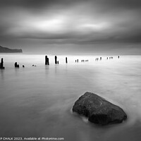 Buy canvas prints of Sands end fine art groynes black and white  923  by PHILIP CHALK