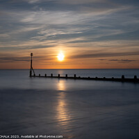 Buy canvas prints of Cromer seascape and Groyne at sunrise on the Norfolk coast. 934 by PHILIP CHALK