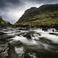 Buy canvas prints of Glencoe and the river Coe rapids 1051  by PHILIP CHALK