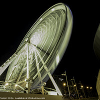 Buy canvas prints of Liverpool wheel by night 1059 by PHILIP CHALK