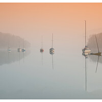 Buy canvas prints of misty lake with sail boats Coniston water 07 by PHILIP CHALK