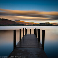 Buy canvas prints of Derwent water sunrise and Ashness jetty near Keswi by PHILIP CHALK