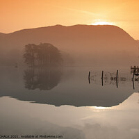 Buy canvas prints of lake jetty Coniston water Sunrise mist 14  by PHILIP CHALK
