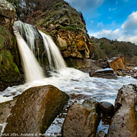 Buy canvas prints of Hayburn Wyke waterfall on the Yorkshire east coast by PHILIP CHALK