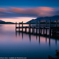 Buy canvas prints of Derwent water sunrise with Ashness jetty near Kesw by PHILIP CHALK
