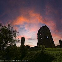 Buy canvas prints of Sherriff Hutton castle sunset 57 by PHILIP CHALK