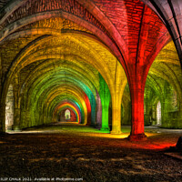 Buy canvas prints of Fountains Abbey with lighting on 59 by PHILIP CHALK