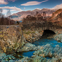 Buy canvas prints of Ashness bridge looking towards Keswick and Skiddaw mountain 97 by PHILIP CHALK