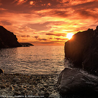 Buy canvas prints of Pembrokeshire coast sunset near Trefin South Wales by PHILIP CHALK