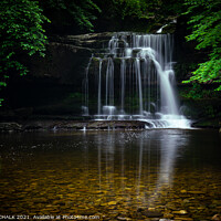 Buy canvas prints of Dusk at a magical waterfall  by PHILIP CHALK