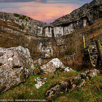 Buy canvas prints of Malham cove sunset in the Yorkshire dales 158 by PHILIP CHALK