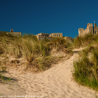 Buy canvas prints of Bamburgh Castle Northumberland from the sandy beach 164 by PHILIP CHALK
