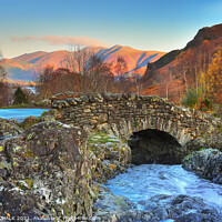 Buy canvas prints of Ashness bridge looking towards Keswick and Skiddaw mountain 177  by PHILIP CHALK