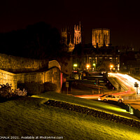 Buy canvas prints of York Minster and bar walls by night. 214 by PHILIP CHALK