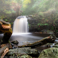 Buy canvas prints of Thomason foss waterfall in the mist. 216  by PHILIP CHALK