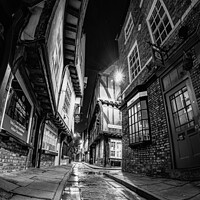 Buy canvas prints of York shambles by night in monochrome 243 by PHILIP CHALK
