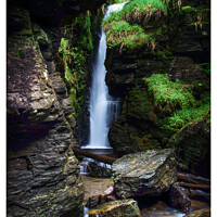 Buy canvas prints of Secret waterfall in the lake district 282 by PHILIP CHALK