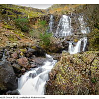 Buy canvas prints of Langdale waterfall  near Stickle tarn in the lake district 308  by PHILIP CHALK