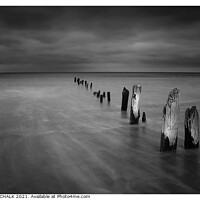Buy canvas prints of Sands end groynes  on a stormy day near Whitby bla by PHILIP CHALK