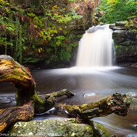 Buy canvas prints of Thomason foss waterfall in the Yorkshire moors. 34 by PHILIP CHALK