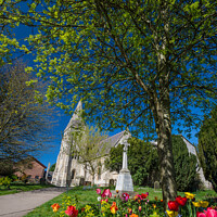 Buy canvas prints of Spring flowers at Huntington church York 400  by PHILIP CHALK