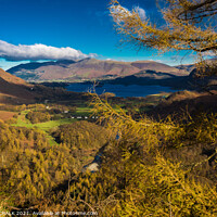 Buy canvas prints of Castle cragg looking towards Keswick in the lake district.  by PHILIP CHALK