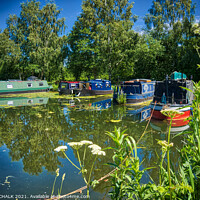 Buy canvas prints of narrow boats on Melbourne canal cut near York 426 by PHILIP CHALK